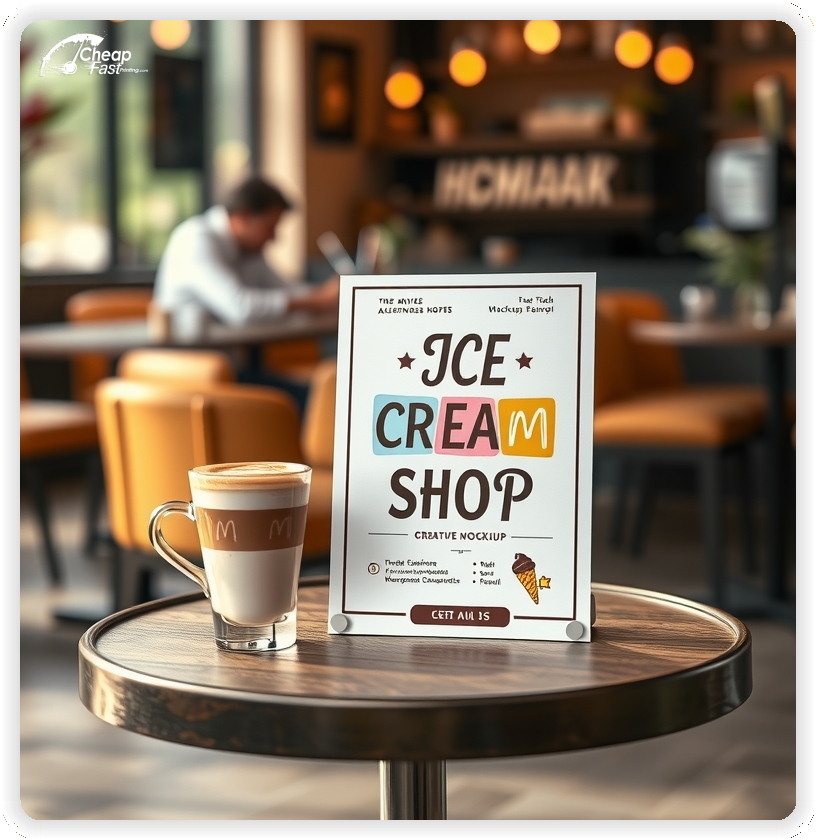 Best Ice Cream Shop Handout, Ice Cream Shop marketing materials print sample