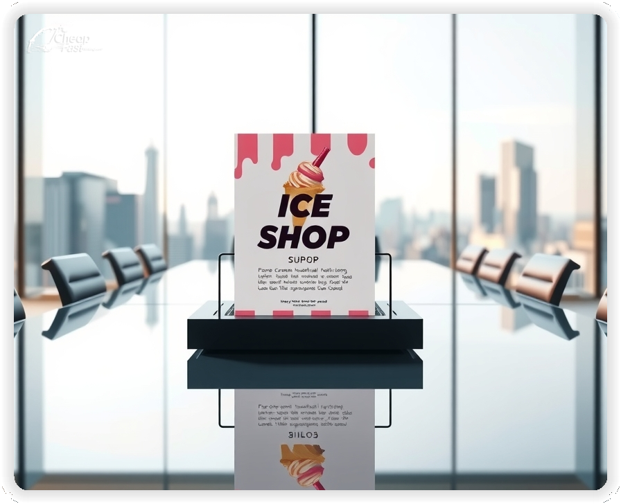 Creative Print Design 1, Ice Cream Shop promo cards creative layout