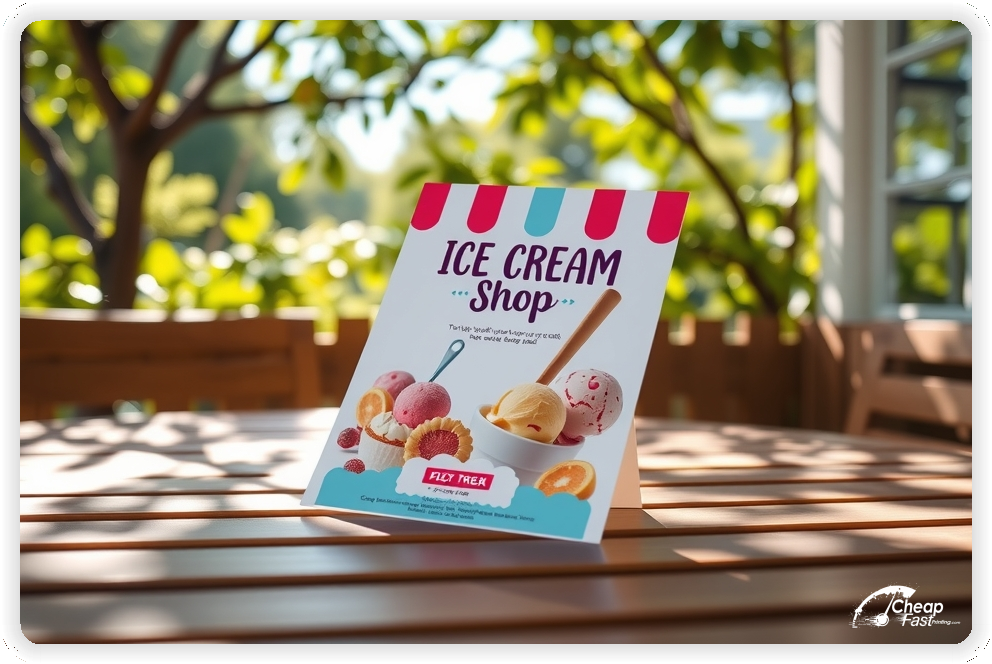 Print Ready Layout 1, Ice Cream Shop brochures layout example