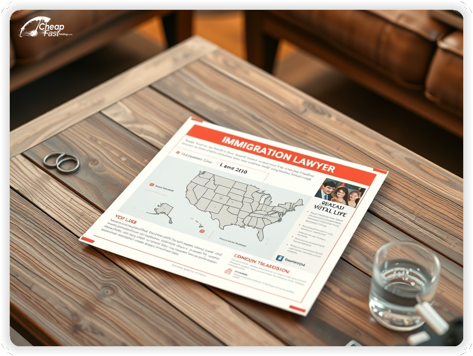 Promo Flyer Sample 1, Immigration Lawyer leaflets creative layout