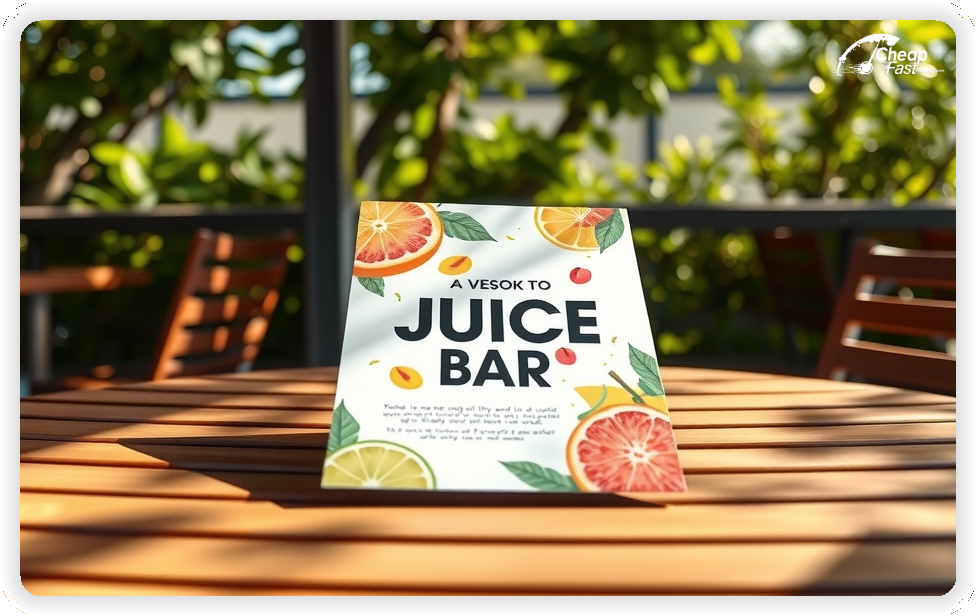 Creative Print Design 1, Juice Bar promo cards creative layout