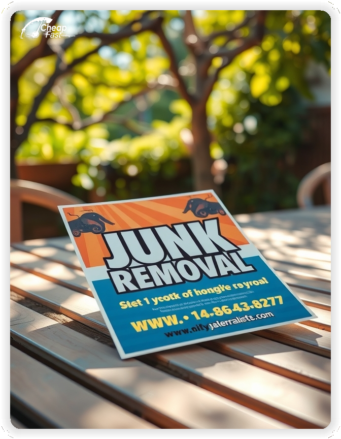 Best Junk Removal Pamphlet, Junk Removal marketing materials print sample