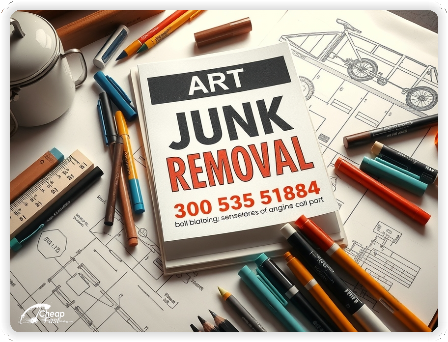 Creative Print Design 1, Junk Removal promo cards creative layout