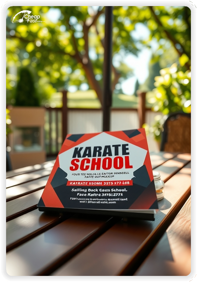 Creative Print Design 1, Karate School promo cards creative layout