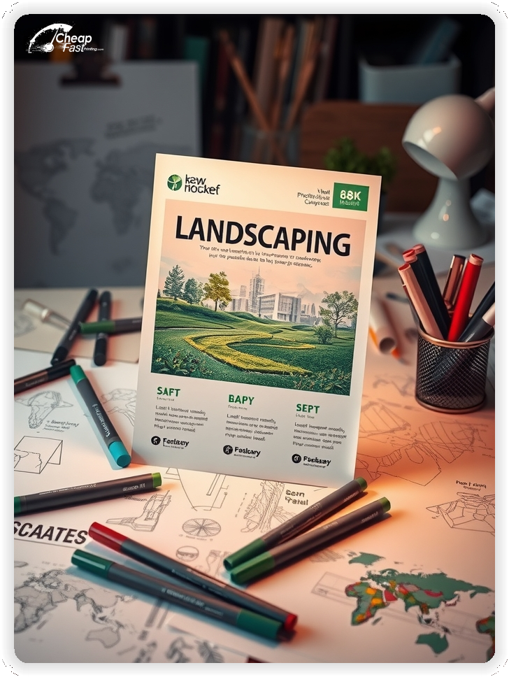 Advertising Brochure 1, Landscaping leaflets layout example