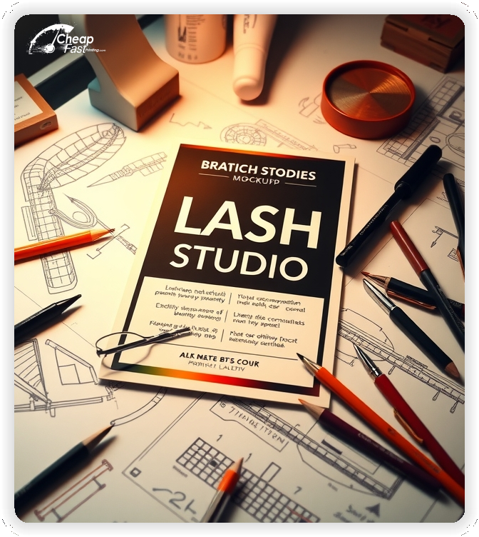 Creative Print Design 1, Lash Studio promo cards creative layout