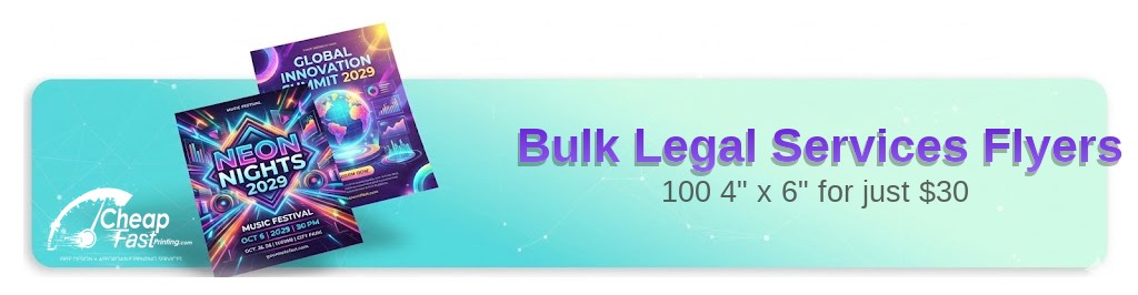 100 Bulk 4x6 14pt Uncoated Cover Legal Services Flyers