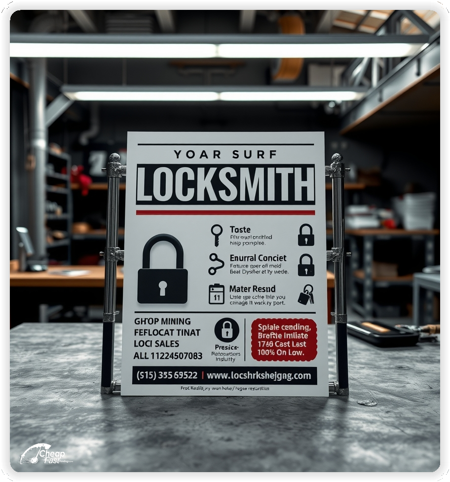 Advertising Brochure 1, Locksmith leaflets layout example