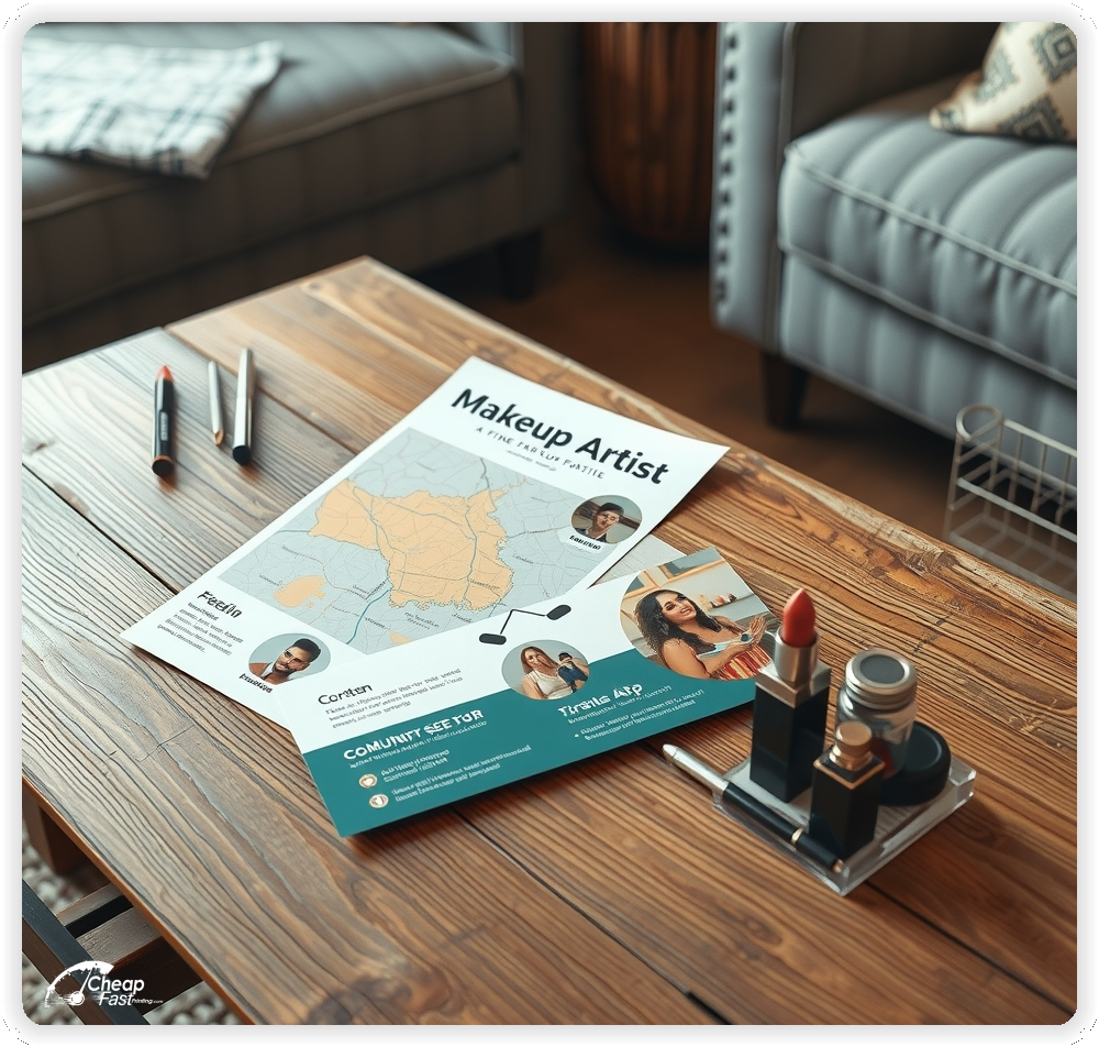 Print Ready Layout 1, Makeup Artist brochures layout example