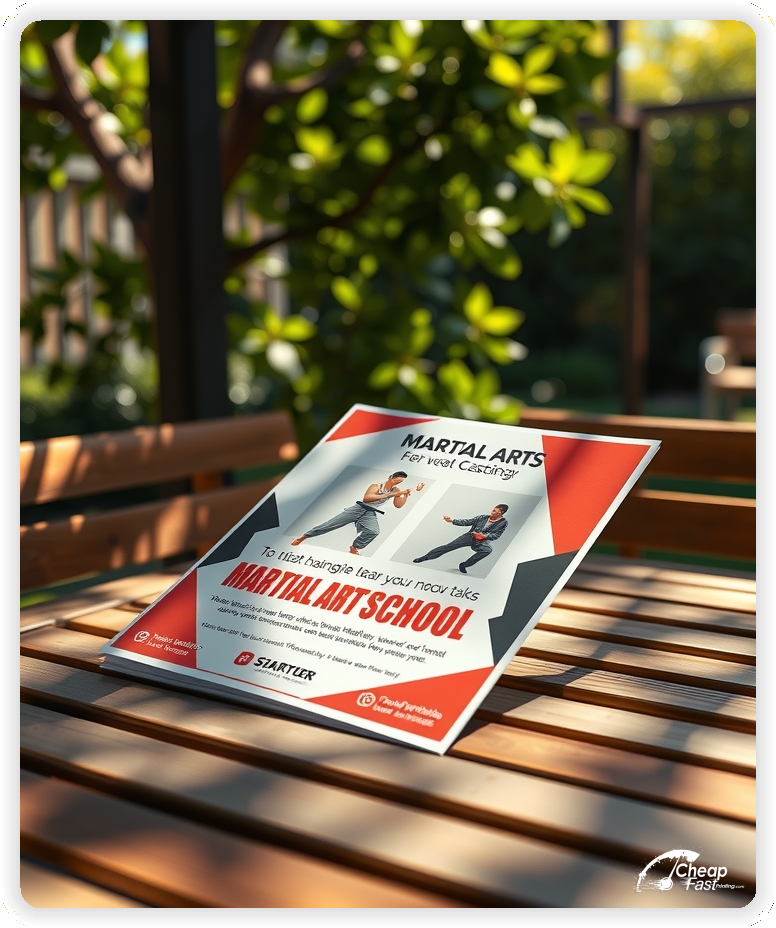 Marketing Handout Design 1, Martial Arts School pamphlets design example
