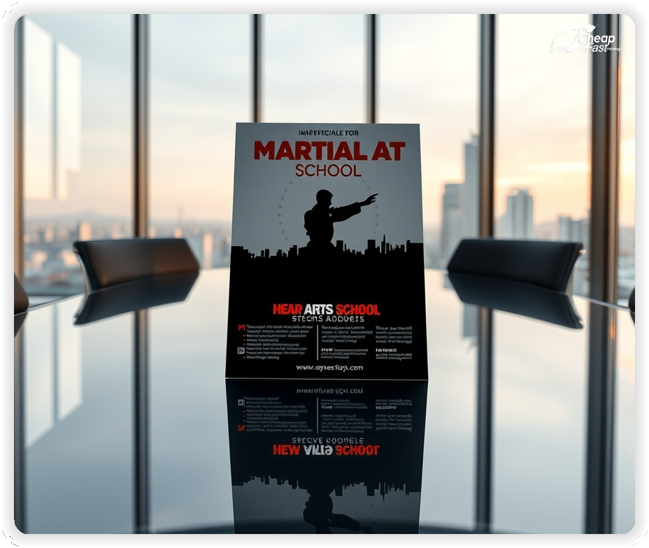 Print Ready Layout 1, Martial Arts School brochures layout example
