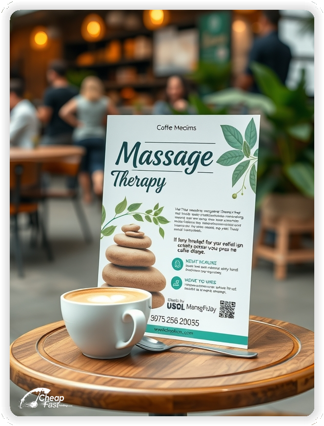 Custom Business Piece 1, Massage Therapy advertisements marketing piece