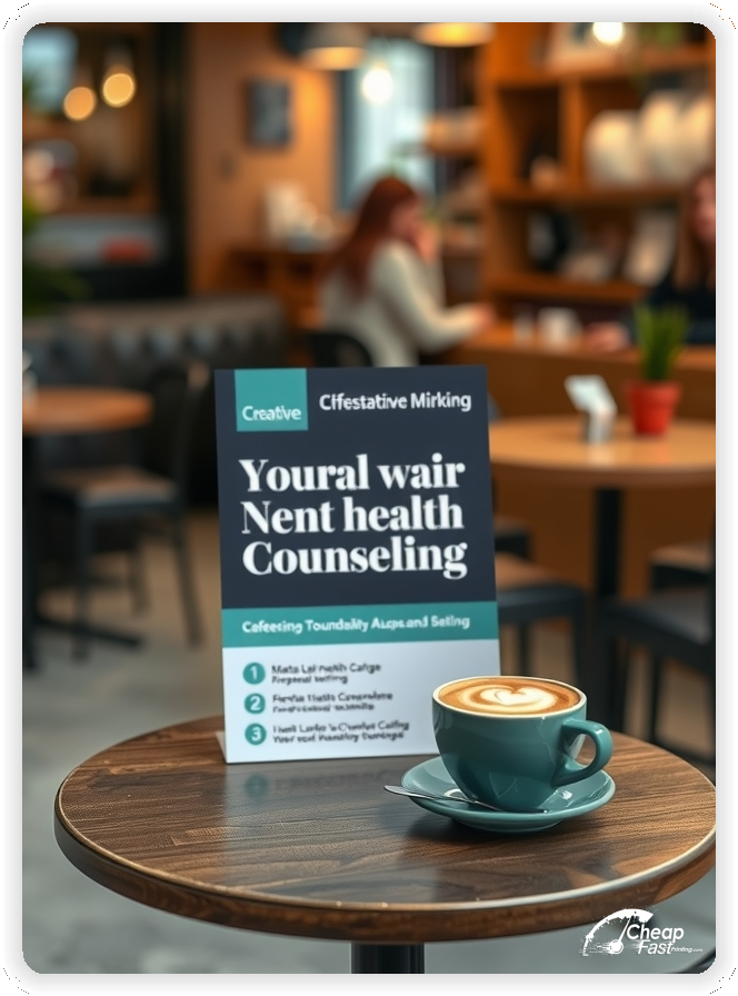Creative Print Design 1, Mental Health Counseling promo cards creative layout