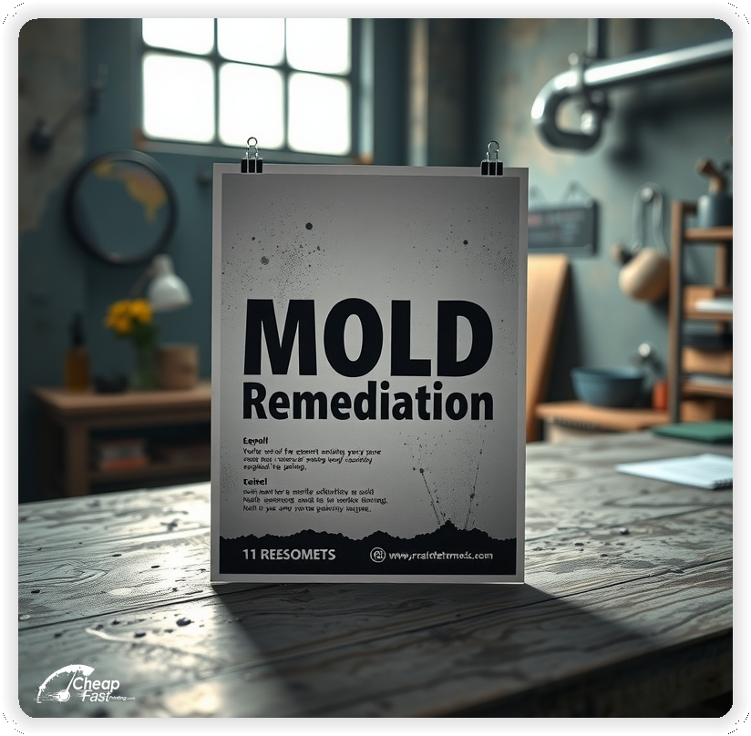 Creative Print Design 1, Mold Remediation promo cards creative layout