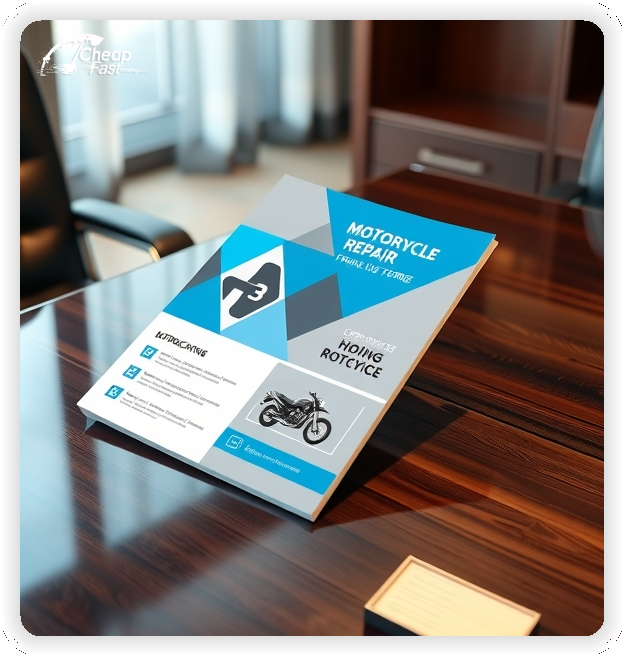 Advertising Brochure 1, Motorcycle Repair leaflets layout example