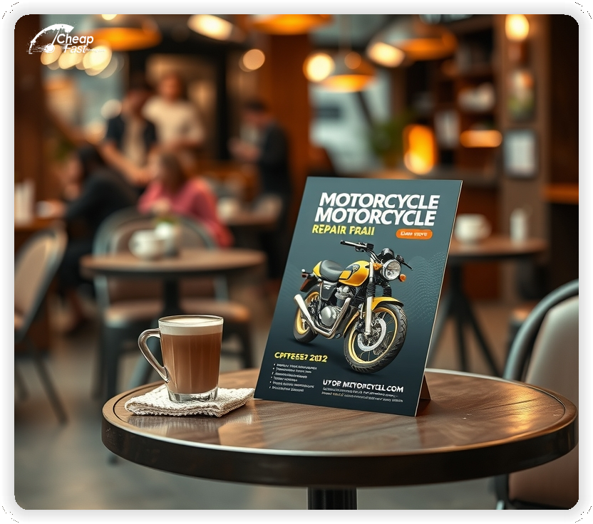 Creative Print Design 1, Motorcycle Repair marketing materials print sample