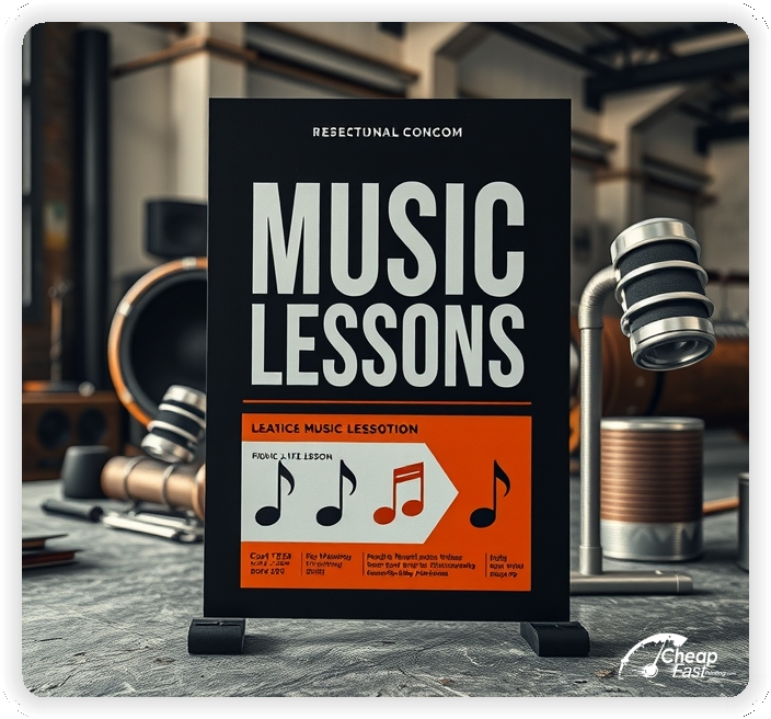 Marketing Handout Design 1, Music Lessons pamphlets design example