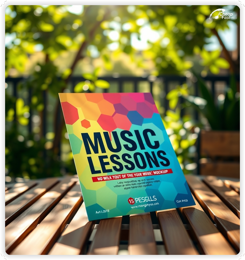 Print Ready Layout 1, Music Lessons brochures layout example