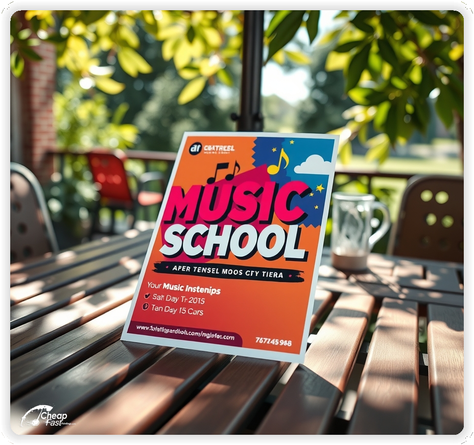 Custom Business Piece 1, Music School promo cards creative layout