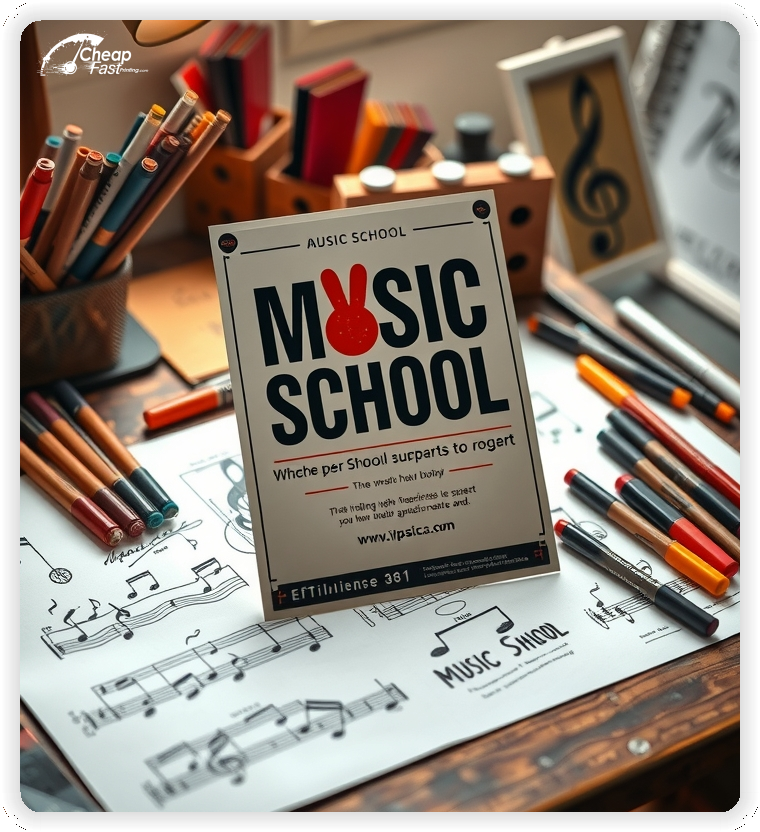 Print Ready Layout 1, Music School brochures layout example