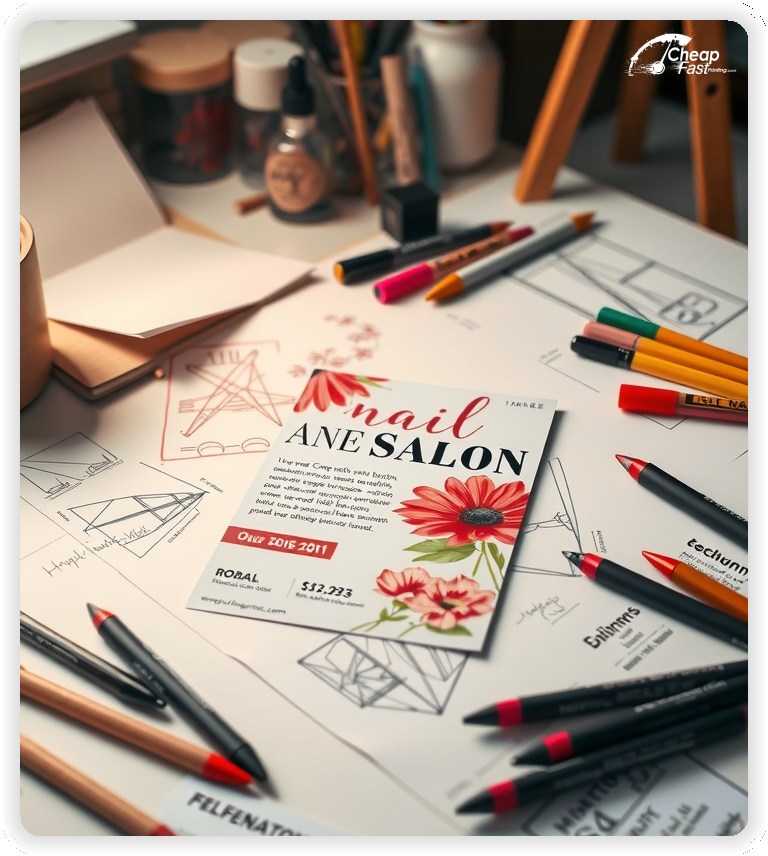 Advertising Brochure 1, Nail Salon leaflets layout example