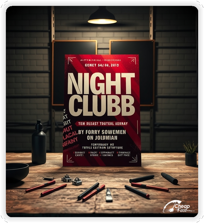 Cheap Club Printing Visuals, Nightclub advertisements marketing piece