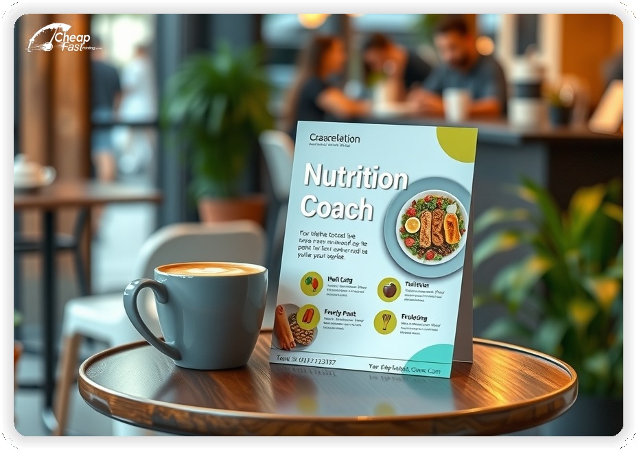 Creative Print Design 1, Nutrition Coach promo cards creative layout
