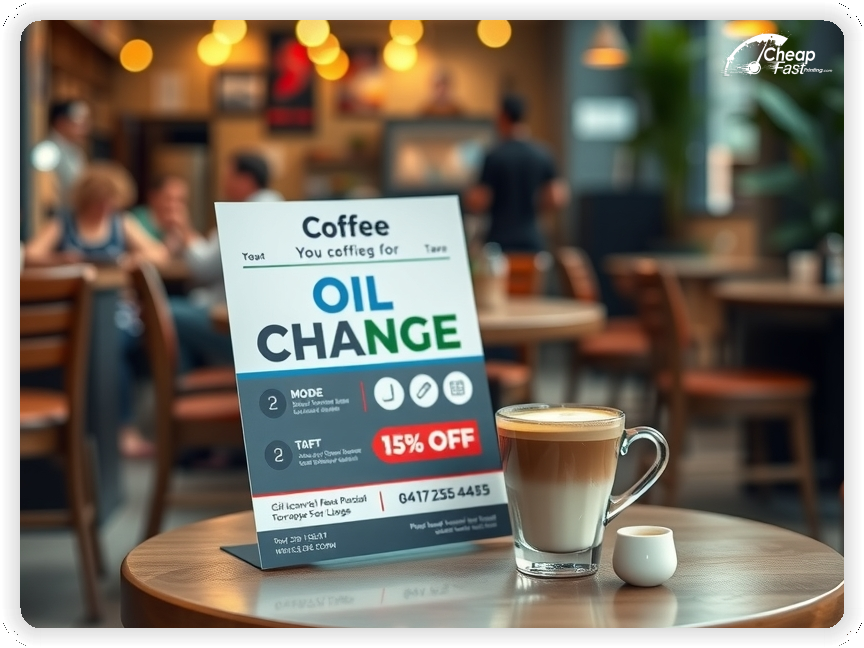 Advertising Brochure 1, Oil Change leaflets layout example