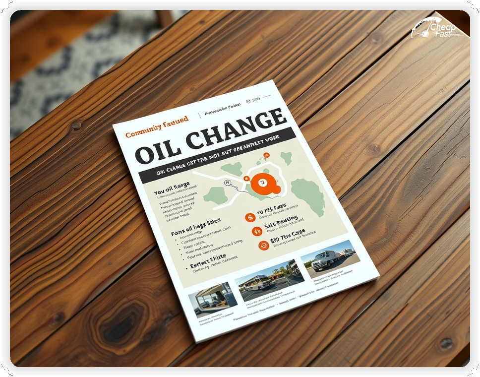 Custom Business Piece 1, Oil Change promo cards creative layout