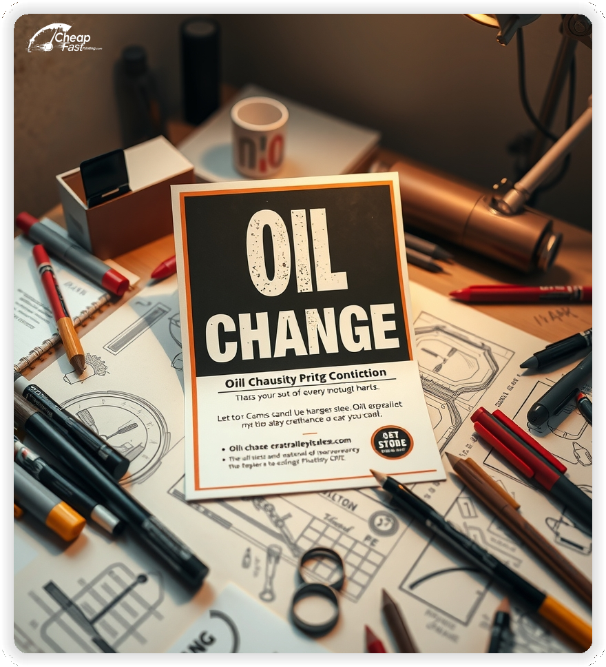 Marketing Handout Design 1, Oil Change pamphlets design example