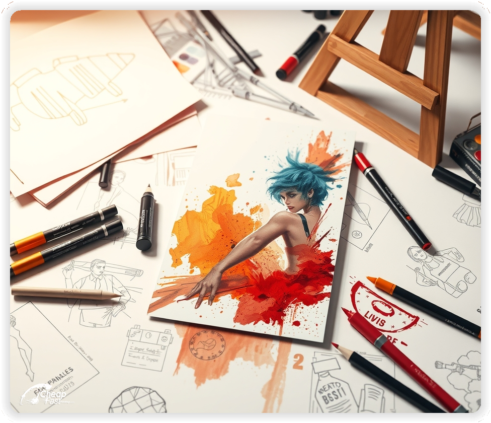 Advertising Brochure 1, Painting leaflets layout example