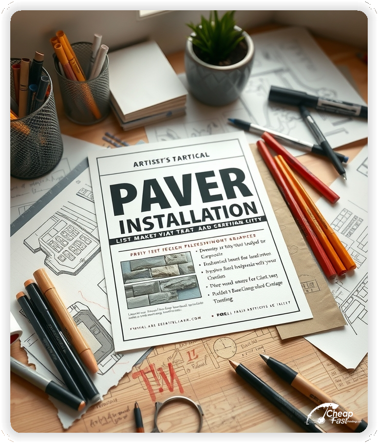 Marketing Handout Design 1, Paver Installation pamphlets design example