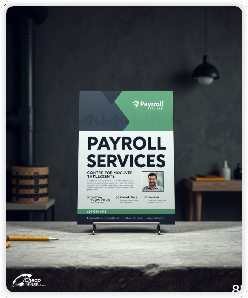 High Quality Leaflet 1, Payroll Services advertisements marketing piece