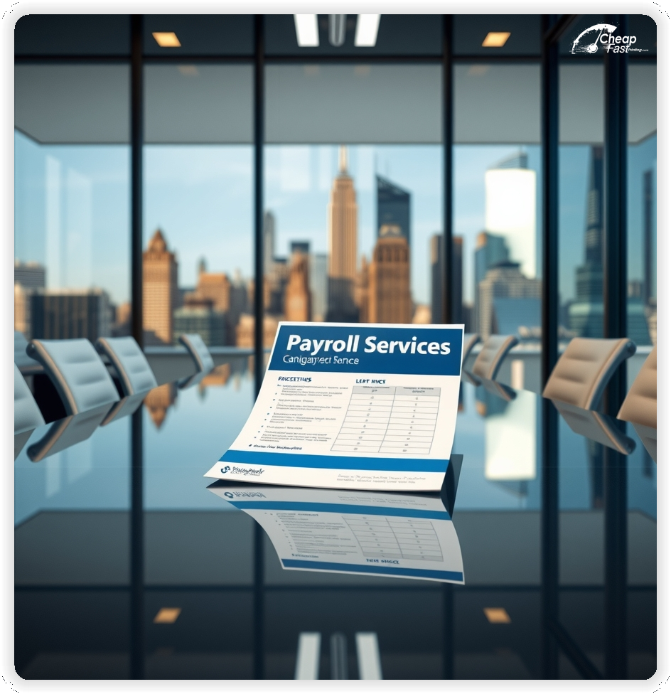 Professional Circular 1, Payroll Services brochures layout example