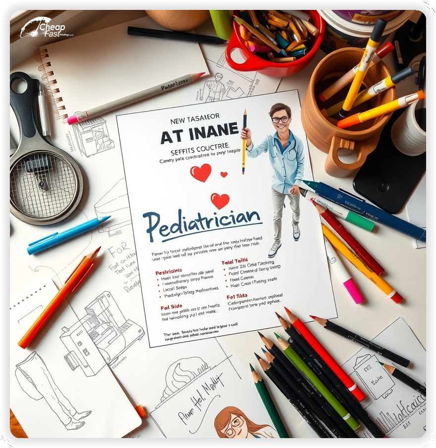 Advertising Brochure 1, Pediatrician leaflets layout example