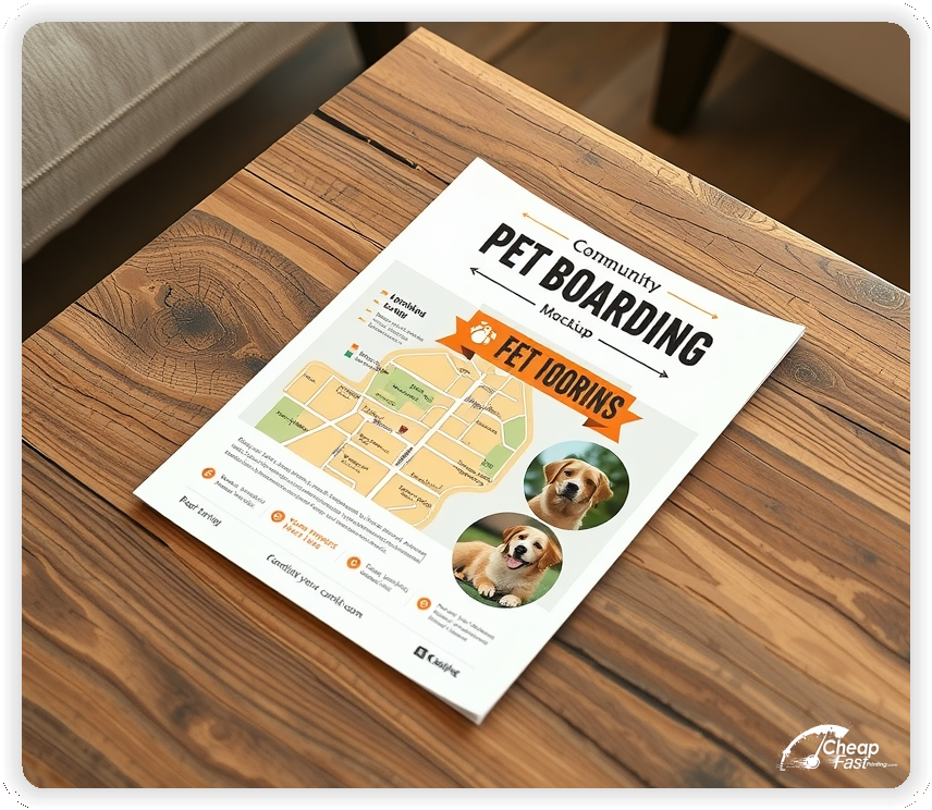 Pet Boarding Advertisement Online, Pet Boarding pamphlets design example