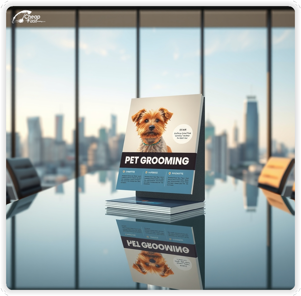 Print Ready Layout 1, Pet Grooming brochures layout example
