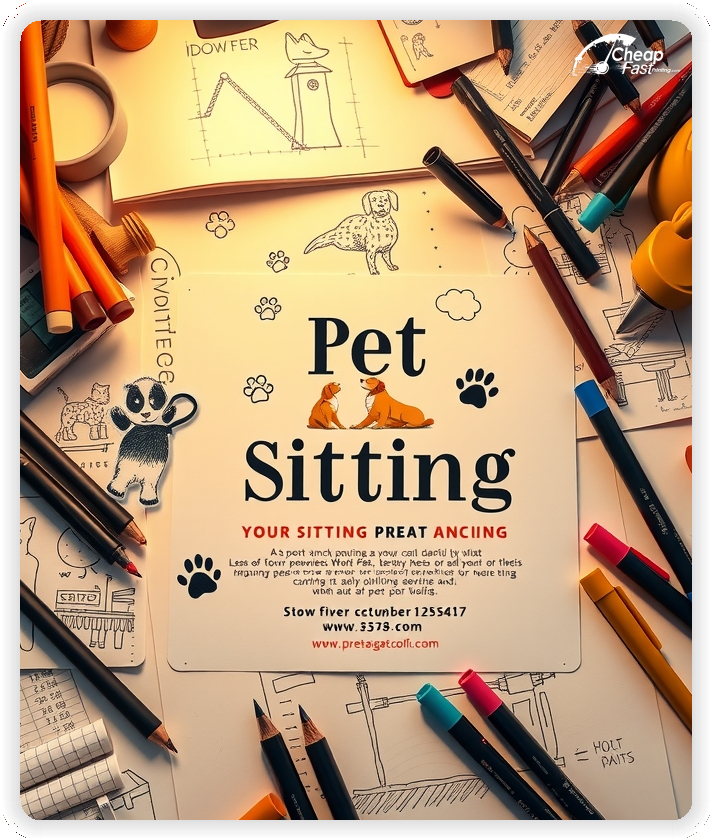 Custom Pet Sitting Circular, Pet Sitting advertisements marketing piece