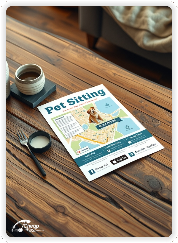 Marketing Handout Design 1, Pet Sitting pamphlets design example