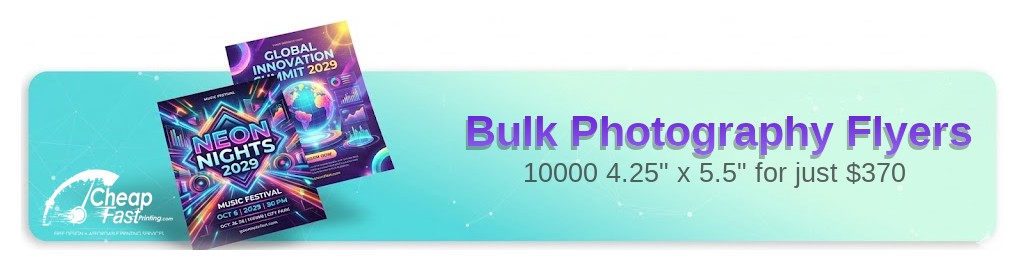 10000 Bulk 4.25x5.5 14pt Uncoated Cover Photography Flyers