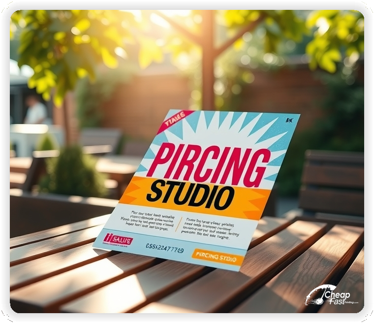 Advertising Brochure 1, Piercing Studio leaflets layout example