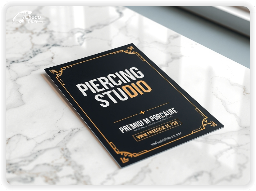 Marketing Handout Design 1, Piercing Studio pamphlets design example