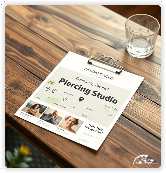 Professional Circular 1, Piercing Studio handouts print sample