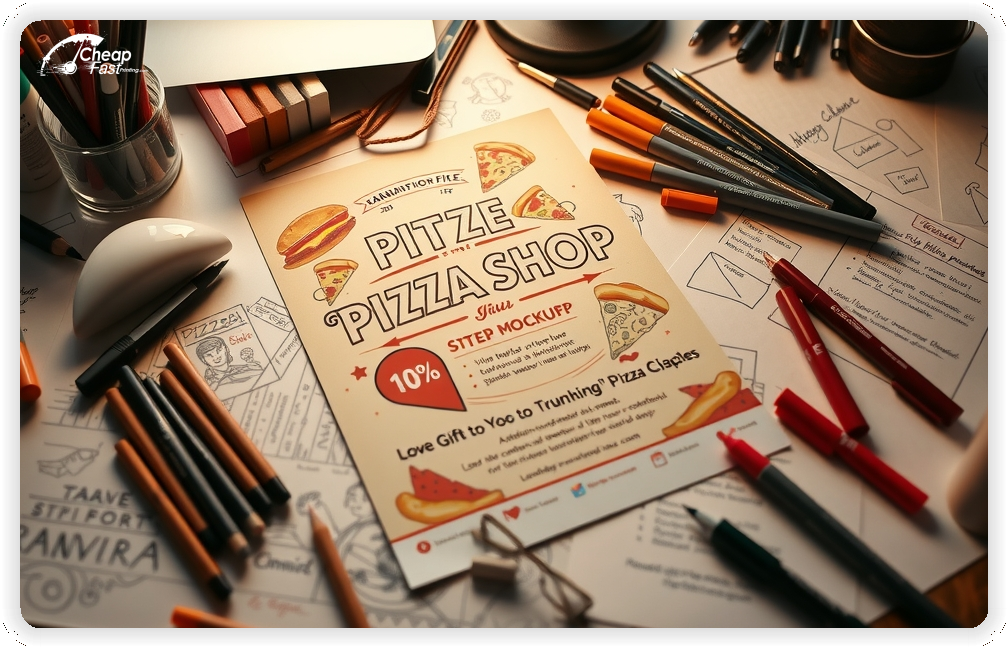 Custom Business Piece 1, Pizza Shop advertisements marketing piece