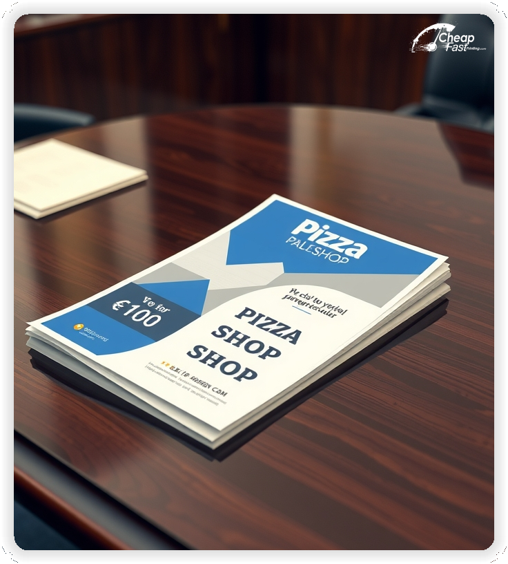 Marketing Handout Design 1, Pizza Shop pamphlets design example