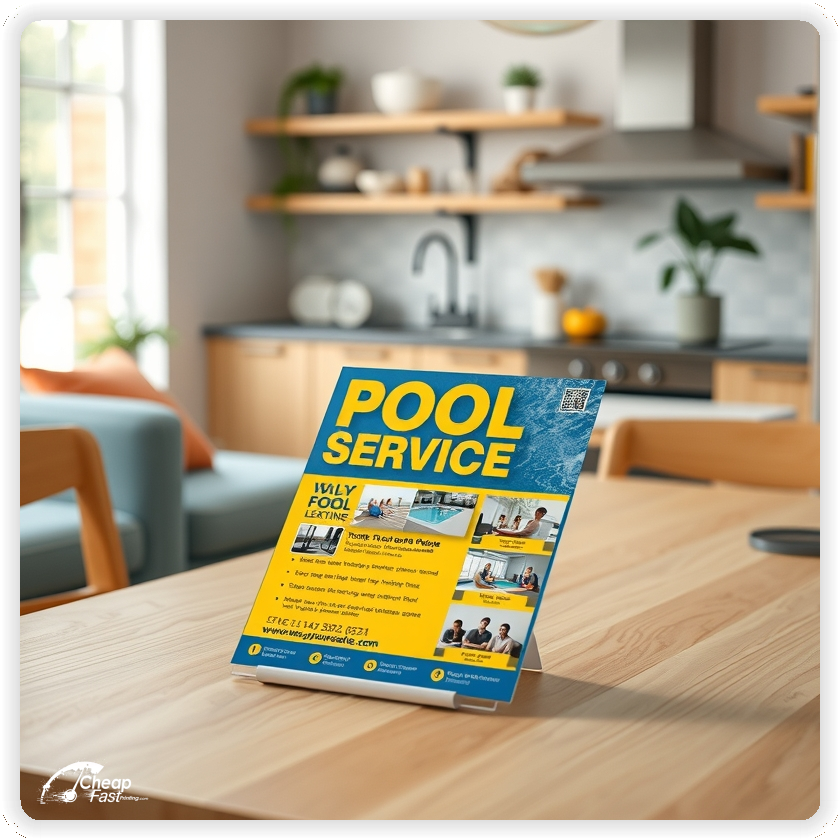 Advertising Brochure 1, Pool Service leaflets layout example