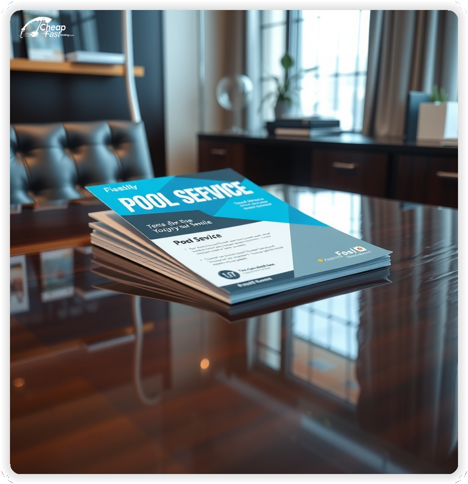 Print Ready Layout 1, Pool Service brochures layout example