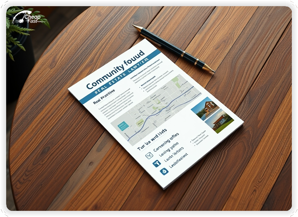Advertising Brochure 1, Real Estate Lawyer leaflets layout example