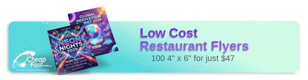 100 Low Cost 4x6 13pt Premium Linen Restaurant Flyers