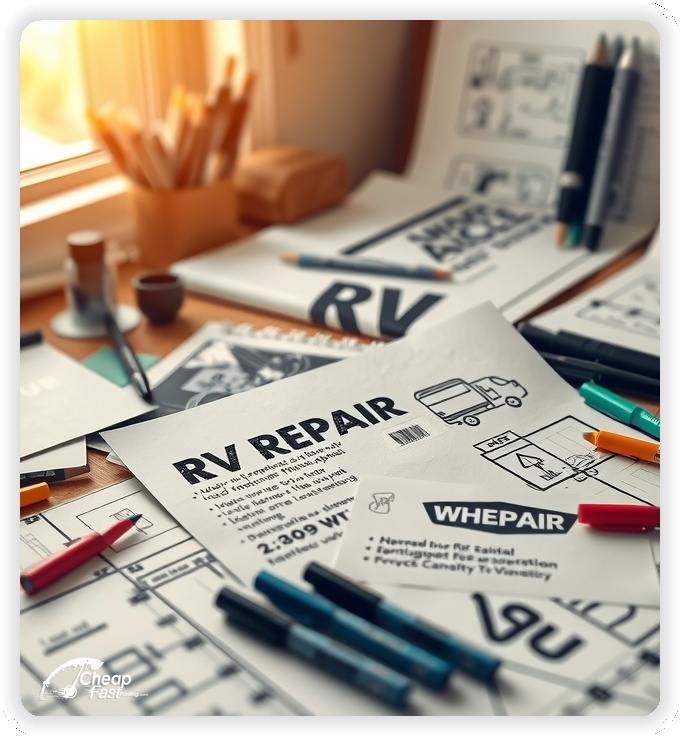 Print Ready Layout 1, Rv Repair brochures layout example